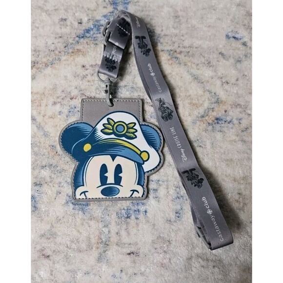 Disney Cruise Line DCL Silver Captain Mickey Mouse Castaway Club Lanyard - Picture 1 of 3